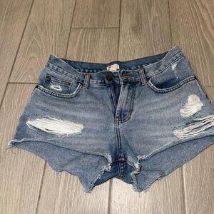 Billabong Blue Distressed Jean Shorts Sz 26